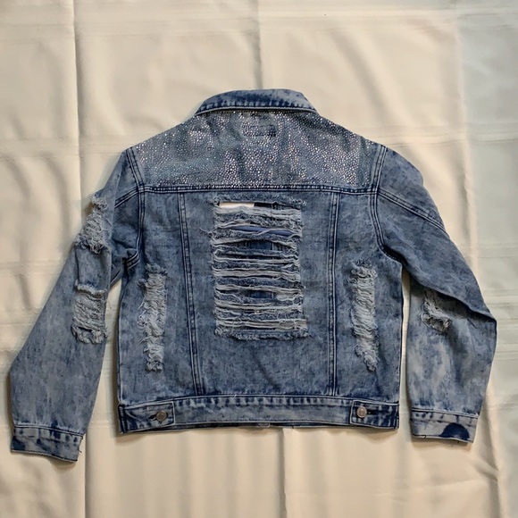 THRILL Stonewashed Glitter Denim Jacket - Picture 3 of 4